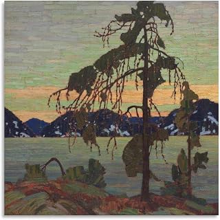 WANHE Thomson Tom The Jack Pine Canvas Printing Famous Paintings, Wall Art Posters, Decorative Hang Artworks Canvas Poster Room Aesthetic Wall Art Prints Home Modern Decor Gifts Framed-unframed 20x20