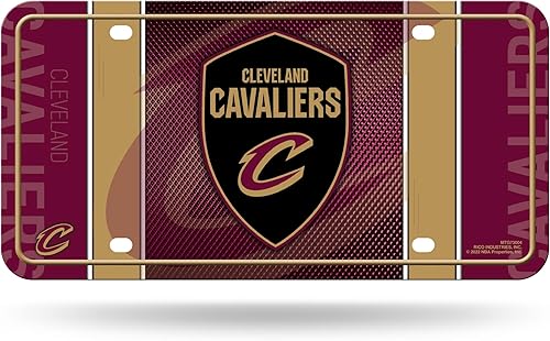 Miniatura 132 de Rico Industries Etiqueta de metal de baloncesto de la NBA de 6 x 12 pulgadas, ideal para camiones/coches/SUV