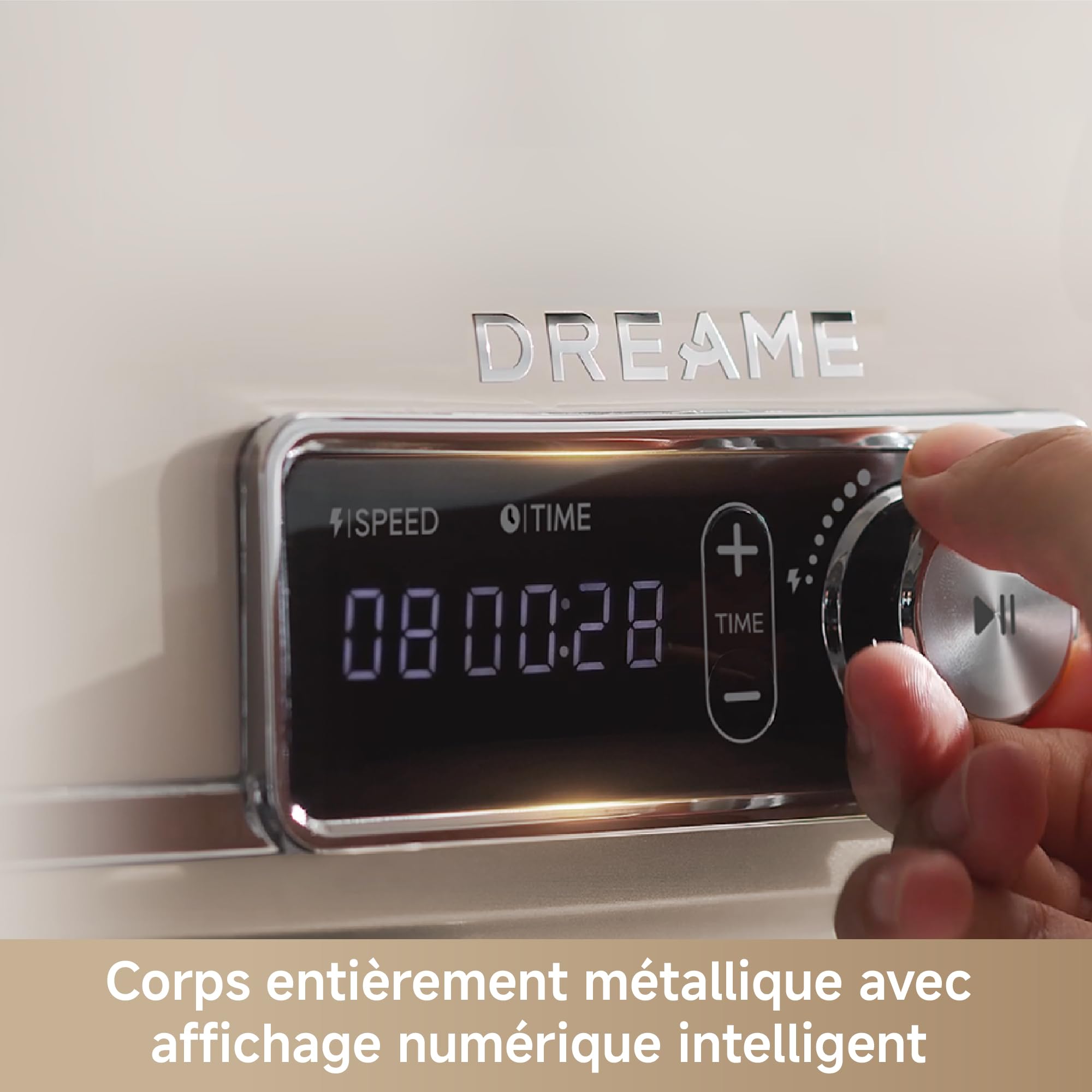 DREAME BioKnead Robot Pâtissier, 12 vitesses précises | double crochet bionique breveté, moteur DC 800 W, bol 6 L, corps tout métal, écran numérique, accessoires inclus