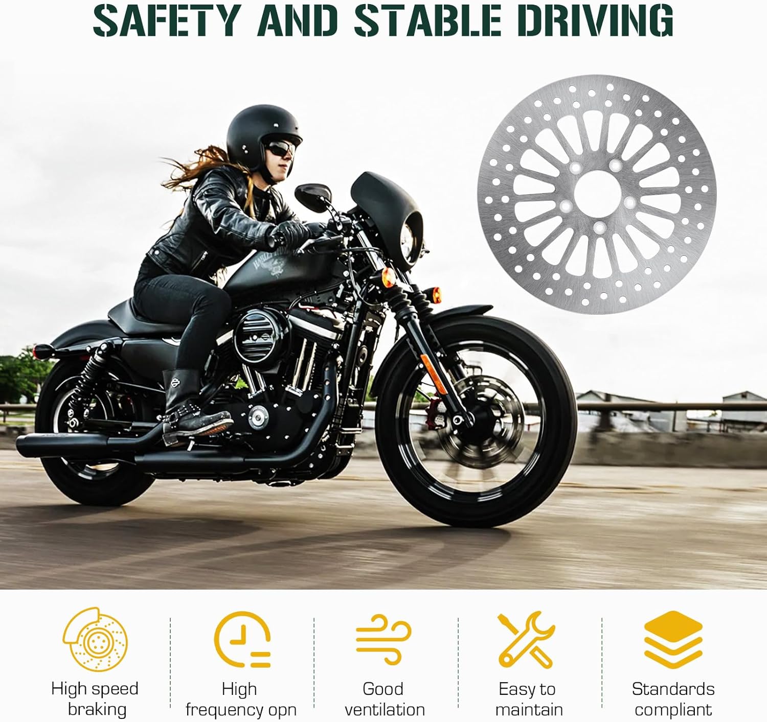 Youxmoto 11.5 Front Brake Disc Rotor for Harley 2000-2007 Night Train/Fat Boy/Softail Deuce Standard/Road King Street Glide Electra 2001 2002 2003 2004 2005 2006 Sportster/Super Glide Wide