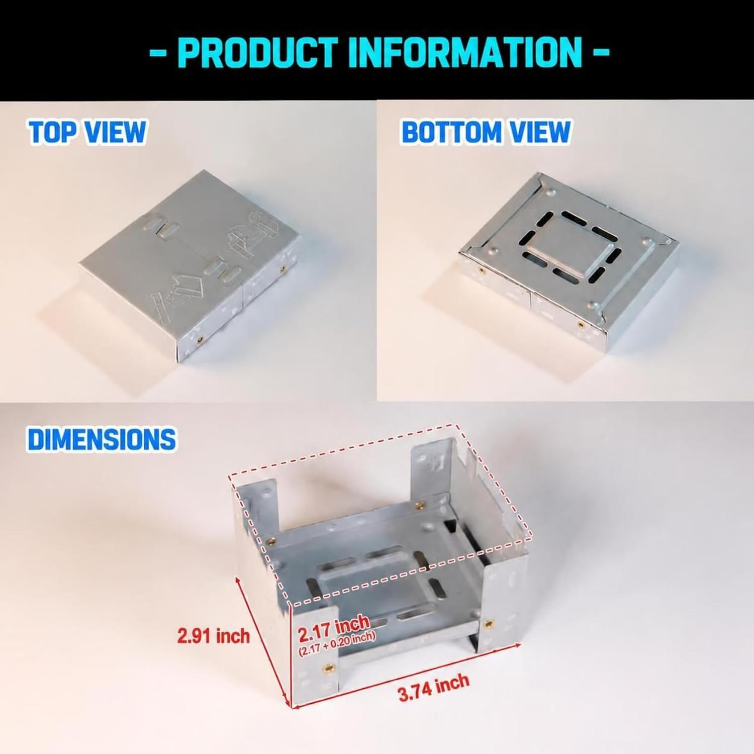 Folding Pocket Solid Fuel Stove Stand with Base Plate, Ultralight Backpacking Stove Bracket for Hiking, Compact Mini Alcohol & Solid Fuel Tablet Burner, Emergency Portable Outdoor Cooking Rack image 5
