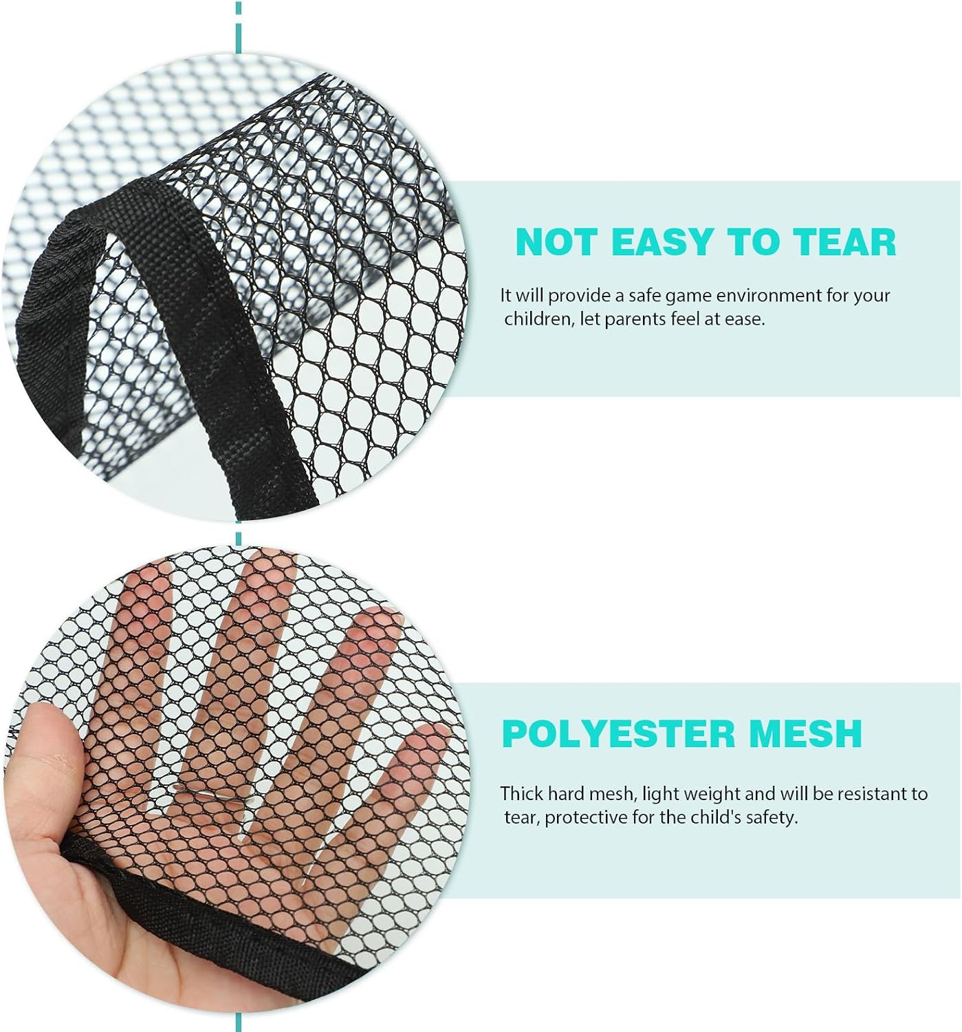 Safety Rail Net for Stairway and Balcony, Tear Resistant Polyester Banister Guard Mesh, Lightweight and Easy Clean Protective Net and Pets Random Color