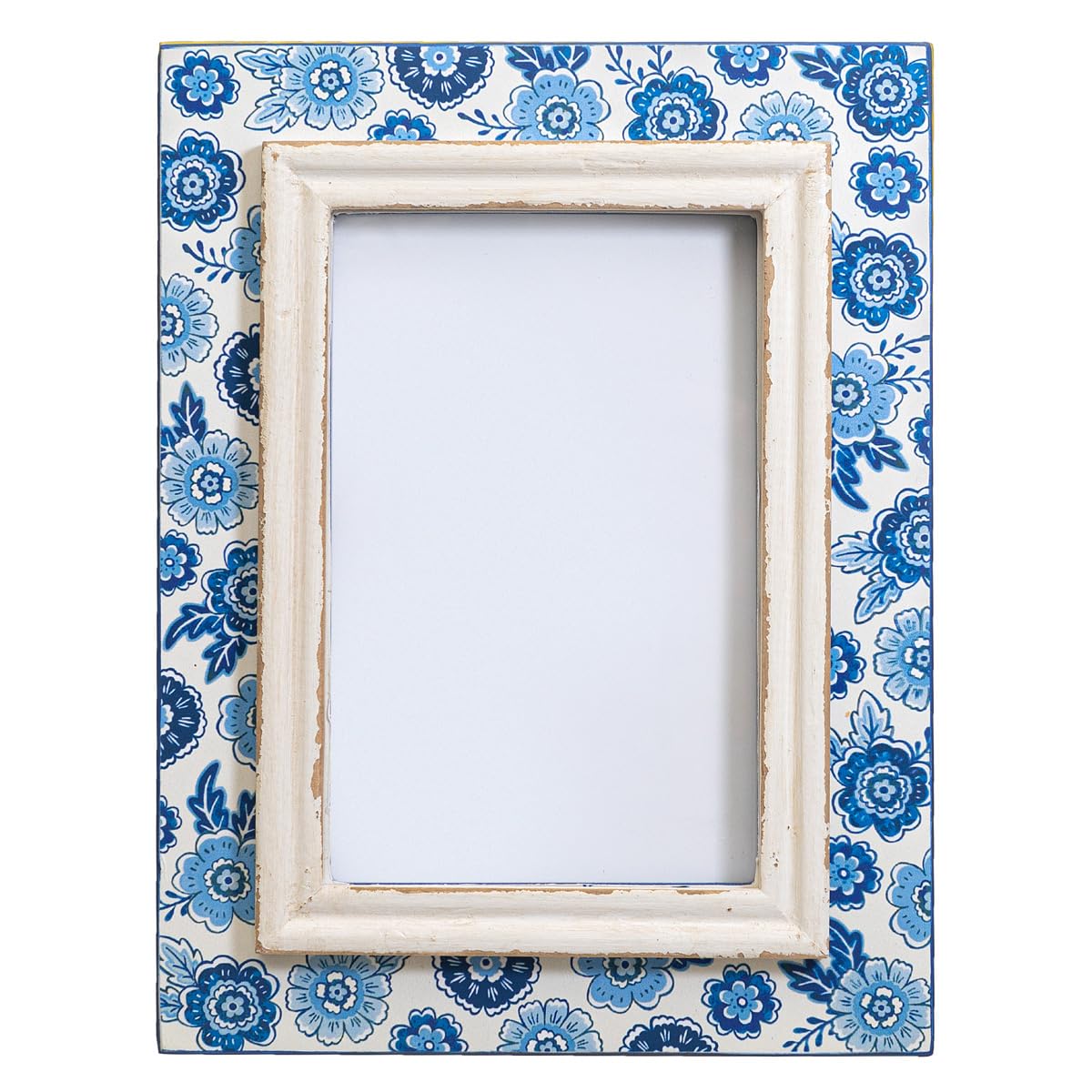 Blue Willow Photo Frame Wooden Shabby Chic 6 x 4"" by Sass & Belle