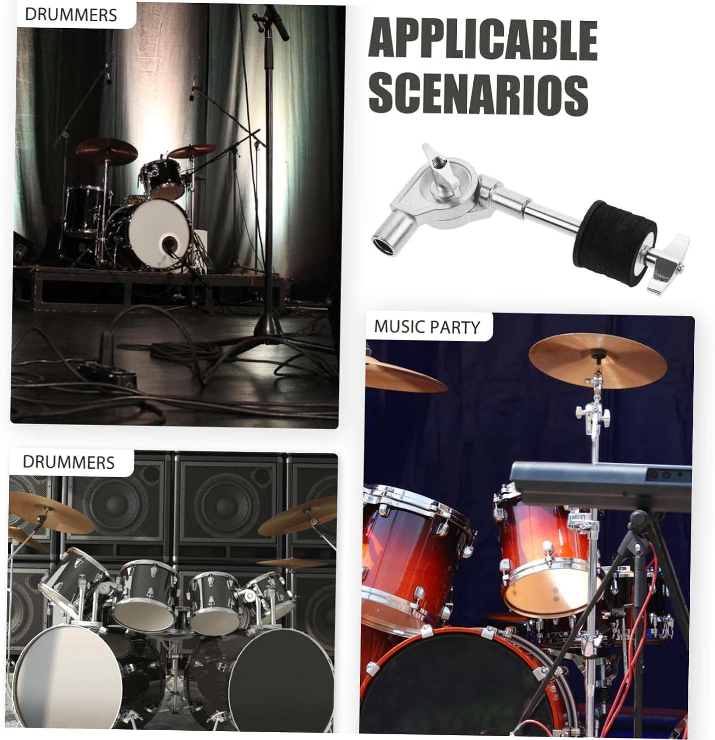 Cymbals Stacker Mounting Holder for Drum Metal Connector with Felt Pads Easy to Install Percussion Accessory for Drum Enthusiasts