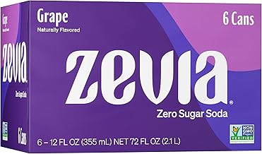 Zevia Grape Zero Calorie Soda, 12 Fl Oz Cans, 6 Pack