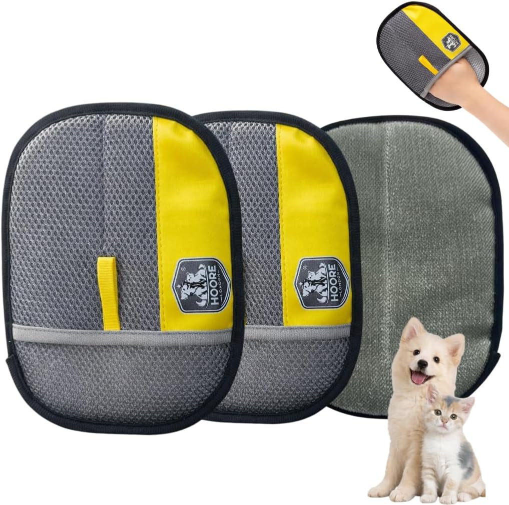 2 Pack Pet Hair Removal Glove – Pet Hair Remover Glove for Dogs & Cats, Dog Hair Remover & Cat Grooming Glove, Pet Hair Removal Tool for Bathing, Dog Washing Gloves, Pet Hair Remover for Clothes