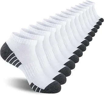 Mens Cushioned Ankle Socks, Breathable Moisture Wicking Low Cut Casual Socks (7 Pairs)