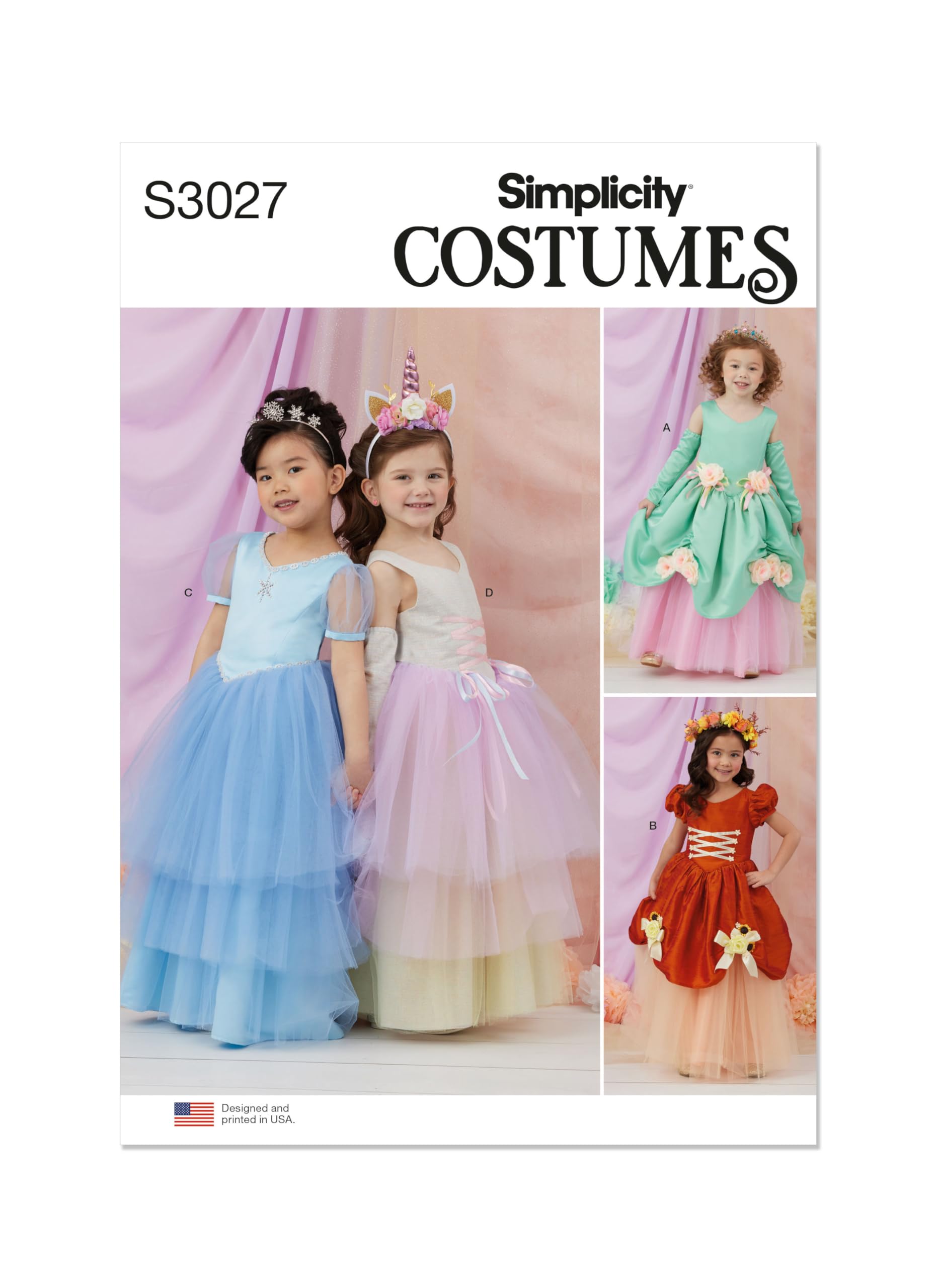 Patron de couture pour costumes enfants SIMPLICITY SS3027A tailles 3 à 8 ans