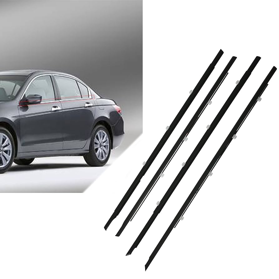 4-Piece Outer Window Weatherstrip Seal Kit For 2003-2007 Honda Accord