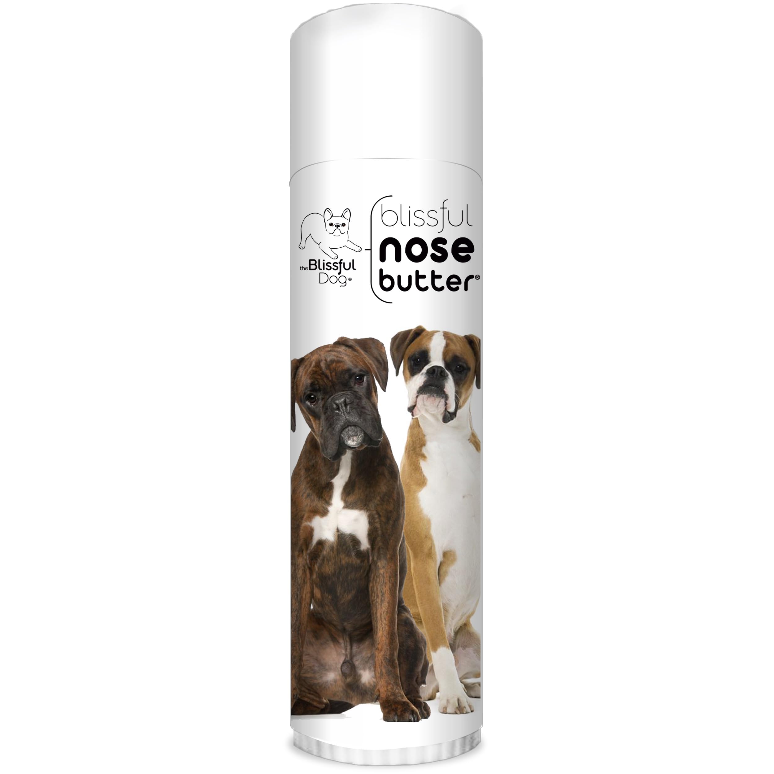The Blissful Dog Boxer Duo Nose Butter for Dry, Cracked Skin, Lick-Safe Dog Nose Balm with Moisturizing Shea Butter, Almond, Olive, and Essential Oils, Pet Supplies, Uncented, 0.50 oz.
