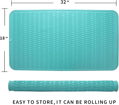Miniatura 853 de Tapete de silicona para secado de platos para múltiples usos, fácil de limpiar, ecológico, resistente al calor, tapete de silicona para encimera