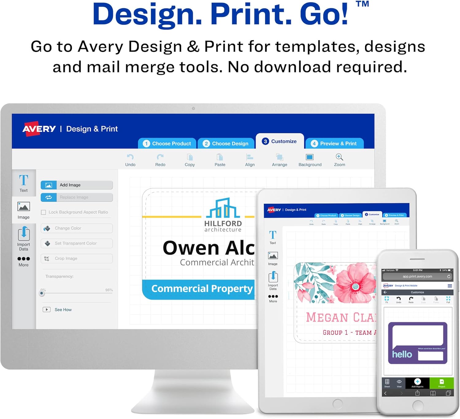 Avery Customizable Name Badges, Magnet Style, 3" x 4", Clear Name Tag Holders, White Laser/Inkjet Printable Inserts, 48 Total (8781) - Image 6