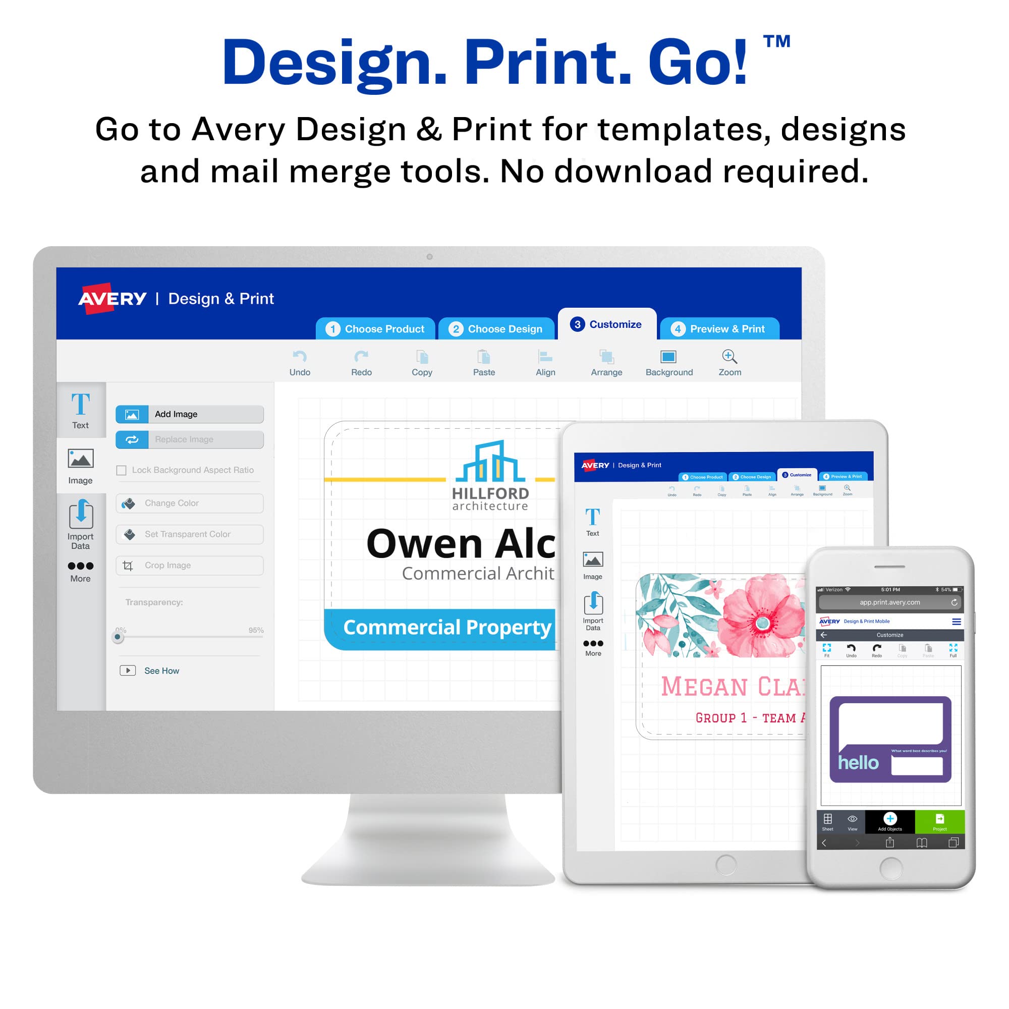 Avery Customizable Name Badges, Magnet Style, 3" x 4", Clear Name Tag Holders, White Laser/Inkjet Printable Inserts, 48 Total (8781) - Image 6