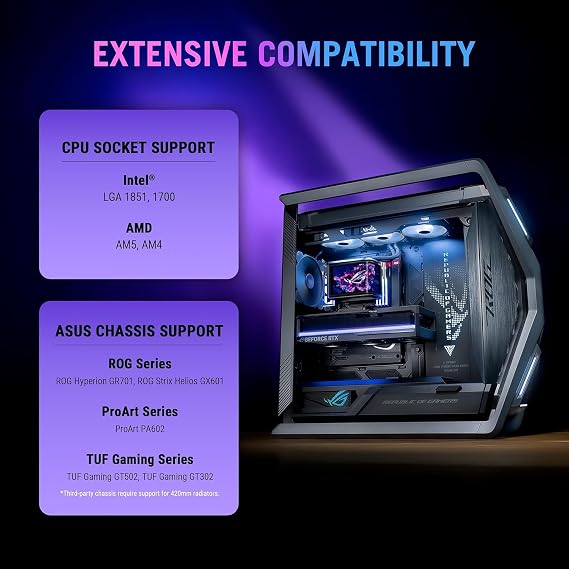 Asus Rog Ryuo Iv Slc 360 Argb, Movable Curved 6.7 Inch Amoled Screen Visible Video Or Customized Argb 6 Years Warranty.
