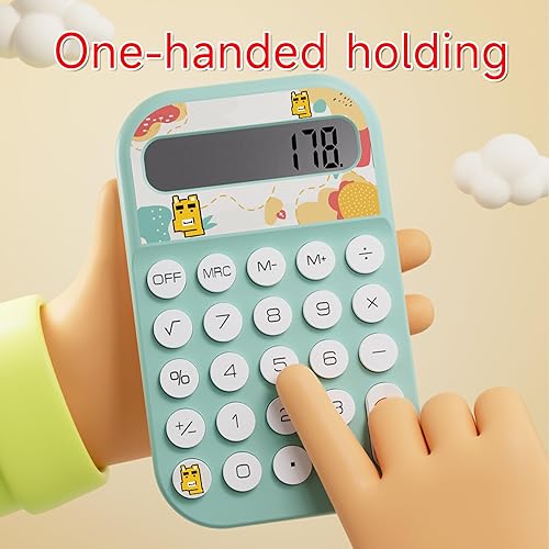 Miniatura 3 de Calculadora de bolsillo, escritorio pequeño de 8 dígitos para niños, pantalla LCD, mini calculadora bonita y estética (beige, S)