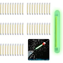 MagiSel Glow Sticks Fishing, 50 Pieces Fishing Glow Sticks, Glow Sticks Fishing, Float Glow Stick, Fishing Rod Floats Glow Stick Fishing Accessories Night Fishing, Green Fluorescent Rod Tip Glow
