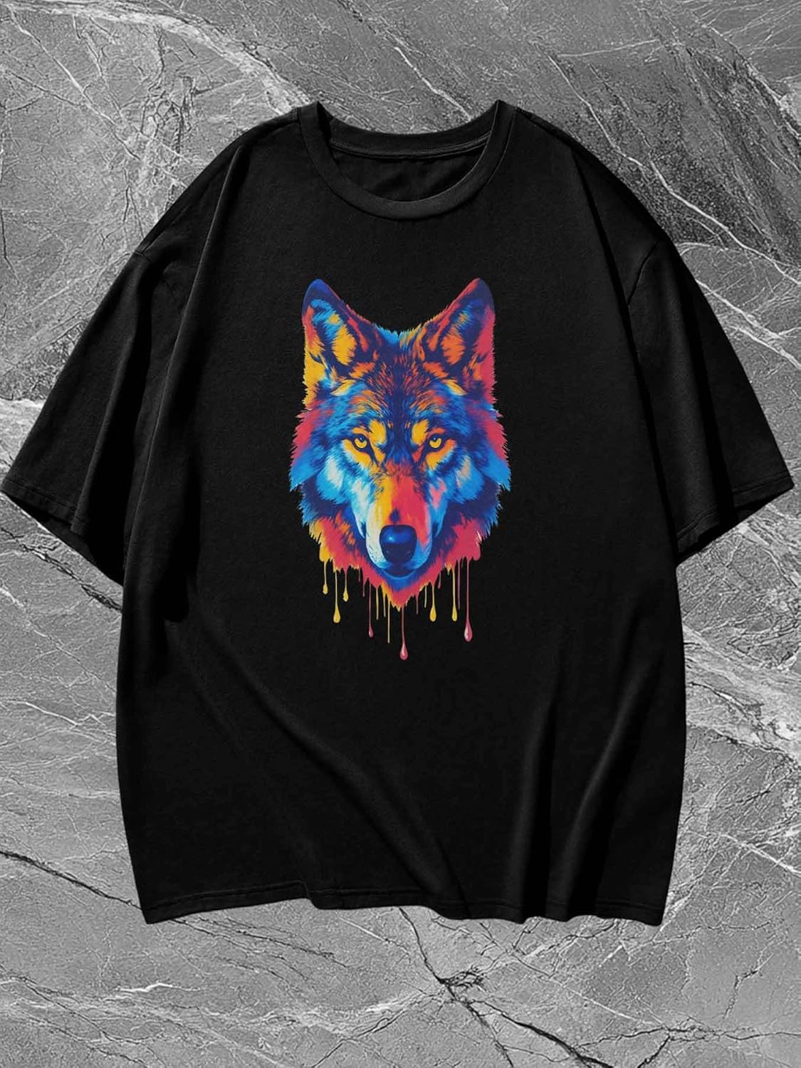 Graphic Mens T-Shirt, Neon Animal Street Art Graffiti Cotton Tees Short Sleeve Shirts Adult Summer Gym Casual Tops - Image 6