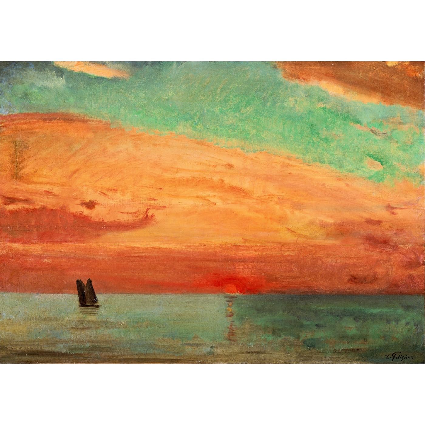 Toile roulée Takeji Lever de soleil décoration murale unique grand format - 2