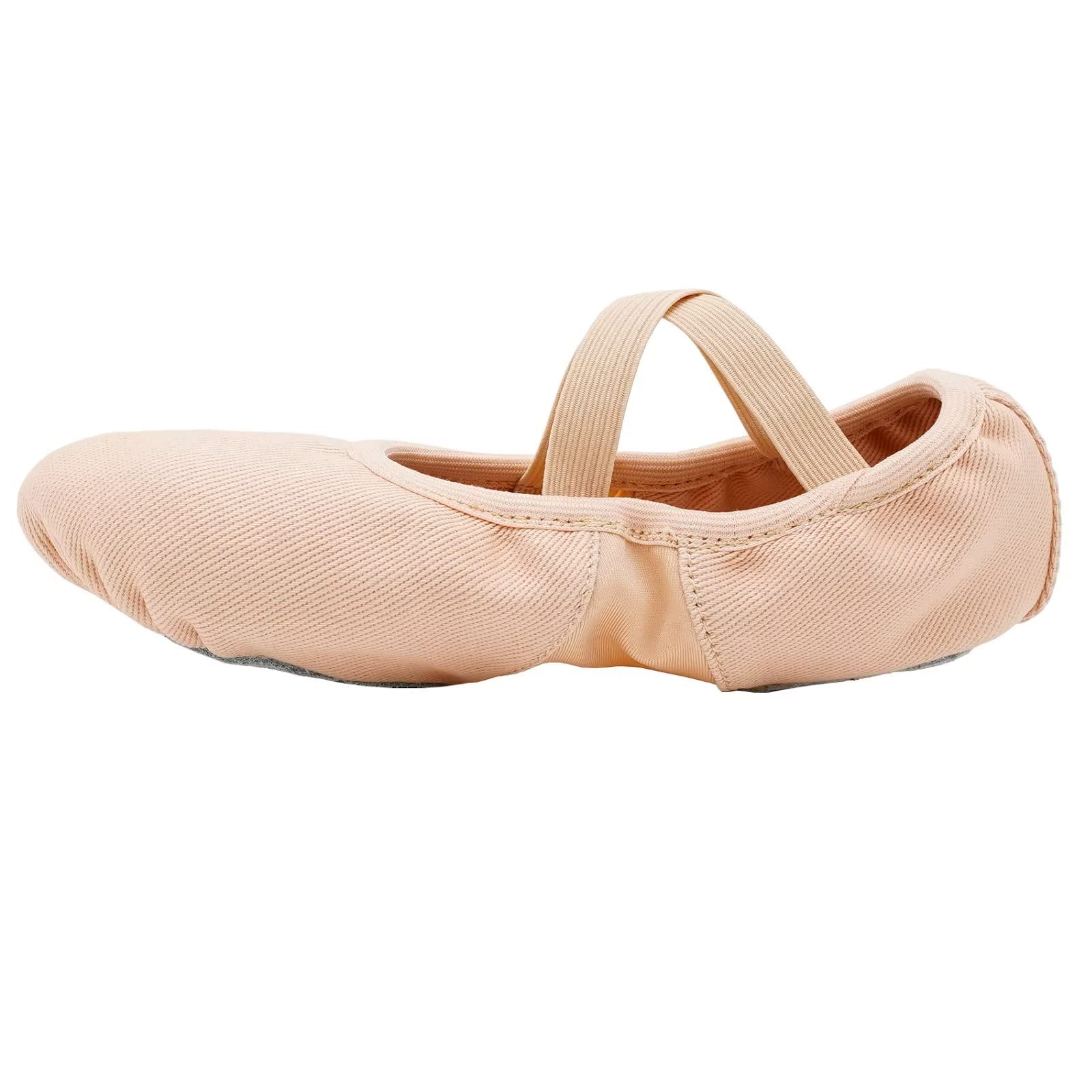Chaussons De Ballet En Toile – Semelle Cuir Fendue, élastiques Croisés, 22-38 EU, Pour Enfants Et Adultes