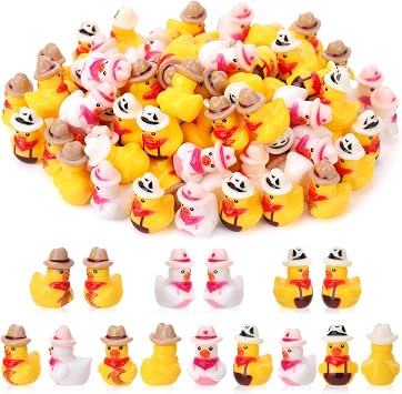 60 Pcs Mini Resin Cowboy Ducks Mini Cowboy Duck Figurines