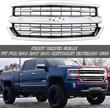 Front Bumper Grille Grill For 2016 2017 2018 Chevrolet Silverado 1500