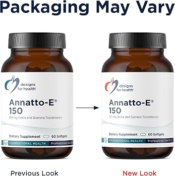 Designs for Health Annatto-E 150mg Tocotrienols - DeltaGold Vitamin E Complex Supplement with Delta + Gamma Tocotrienols - Cardiovascular, Healthy Aging + Antioxidant Support - Non-GMO (60 Softgels)