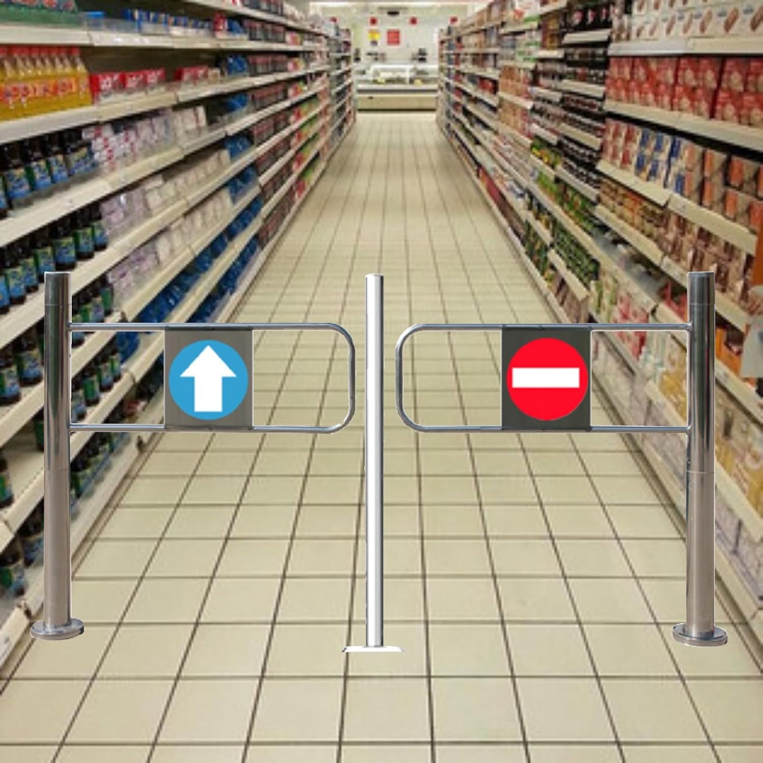 Stainless Steel Safety Gate - Manual Swing Barrier for Porches, Malls & Playgrounds (190x100cm) - Durable, Weather-Resistant Entrance Gate, Child & Pet Safety Solution