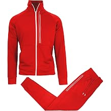 Galaxy by Harvic Mens Moisture Wicking Performance Active Sweater Track Jacket & Jogger 2-Piece Classic Set Sizes, S-2XL