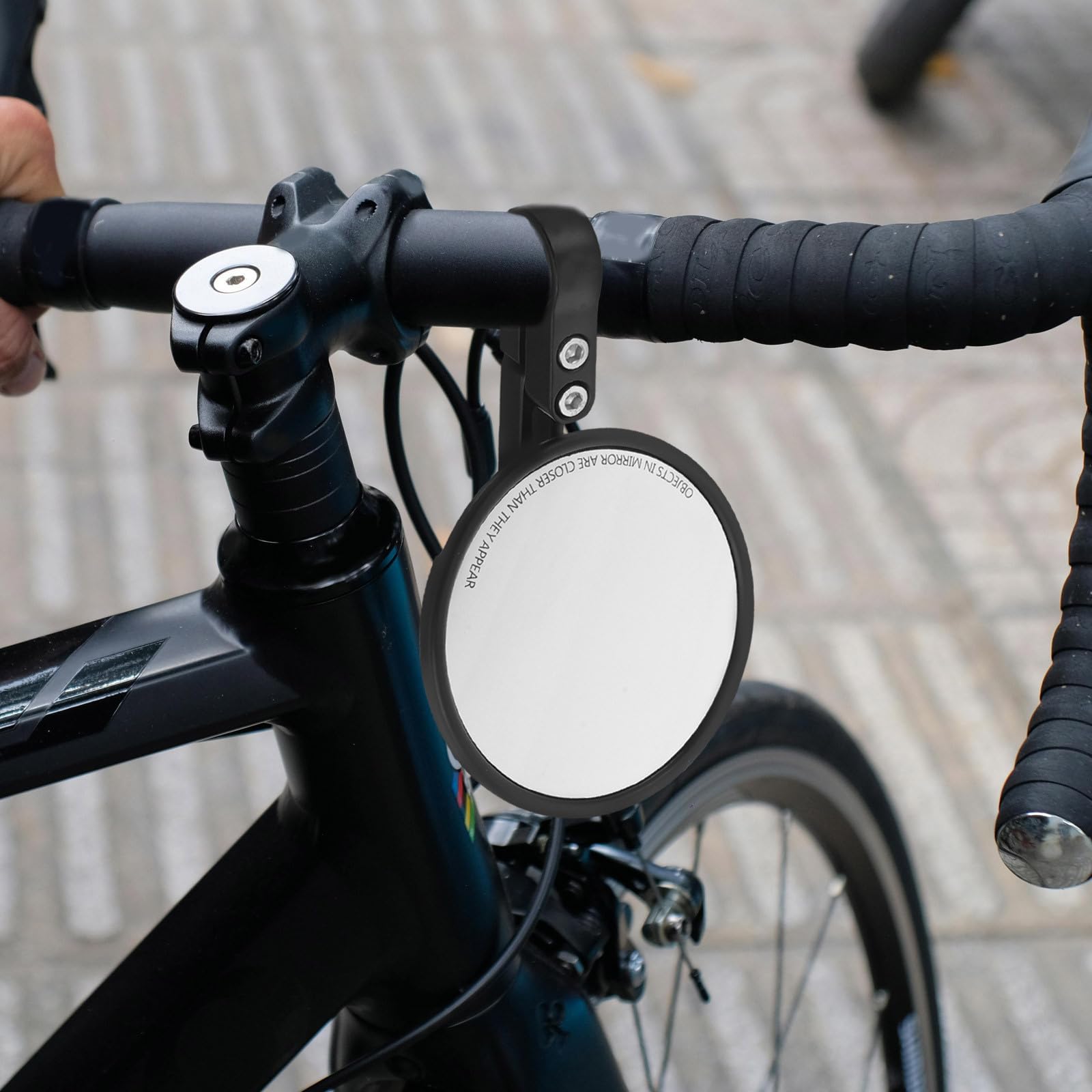 PRETYZOOM Rétroviseurs de Guidon pour Vélo Universels 2 Pièces, Montage Facile Guidon 22-24mm, Miroir Rotatif en Plastique et Verre pour Vélo de Montagne et Route, Sécurité Améliorée