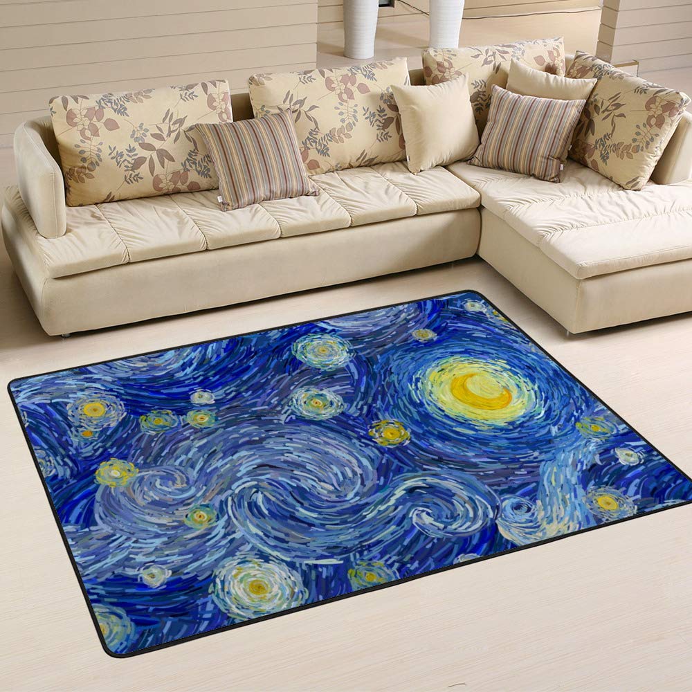 Grand tapis lune Ruchen 72x48 inch pour salon et grande chambre à coucher