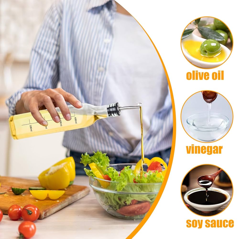 Oliera Salvagoccia Da 500ml - 2 Bottiglie Con Beccuccio Per Olio E Aceto, Design Antigoccia - Foto 6
