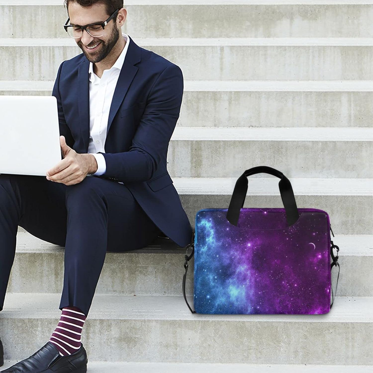 Laptop Case 15.6 inch, Galaxy Laptop Bag, Waterproof Computer Case for Women & Men