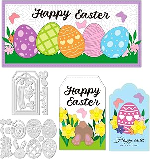 INFUNLY Easter Egg Die Cut Bunny Die Cuts for Card Making Tag Metal Cutting Die Flowers Embossing Stencil Template Tool for Easter Day DIY Scrapbooking and Photo Album Card Craft Decoration - Buy now