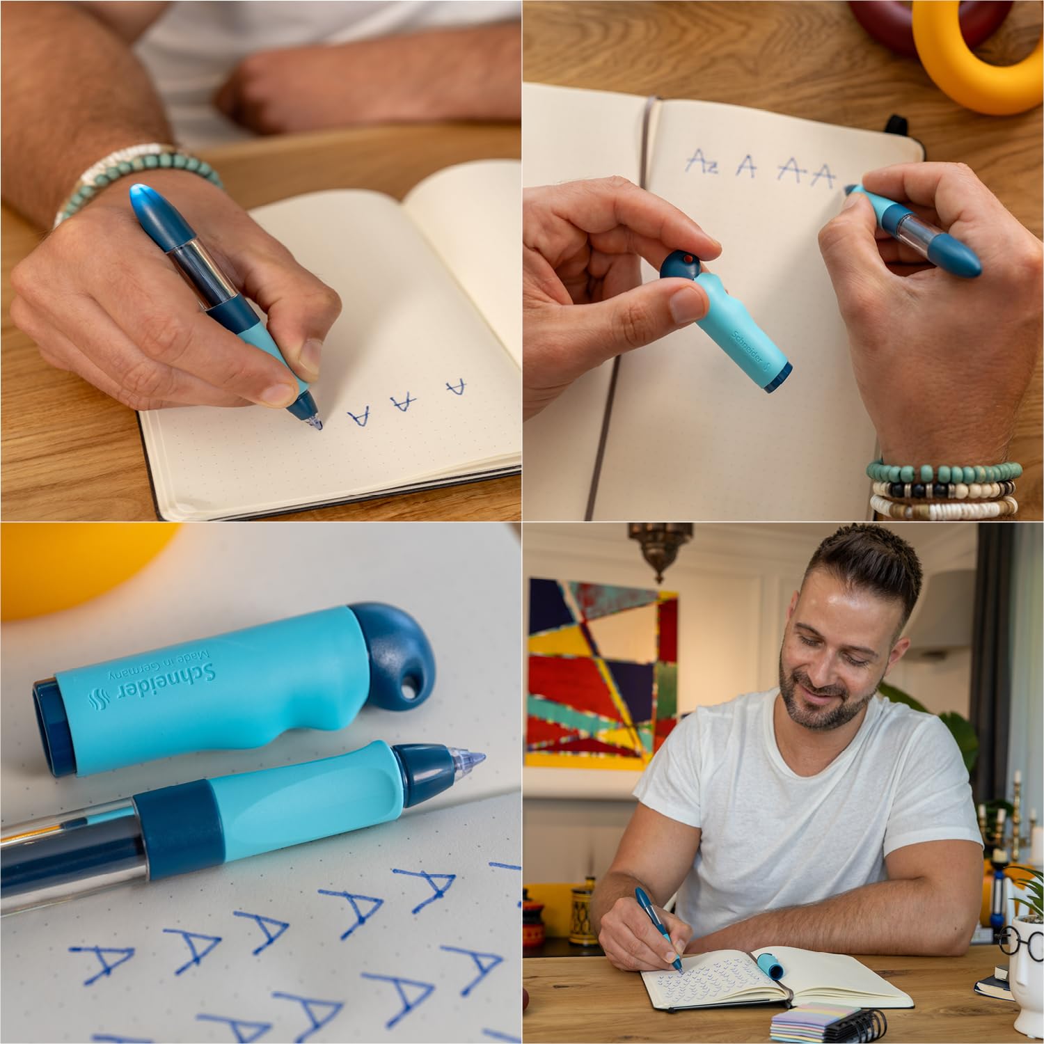 Schneider Stylo roller Base Senso 188733 (pour débutants en écriture, droitiers et gauchers), bleu/turquoise
