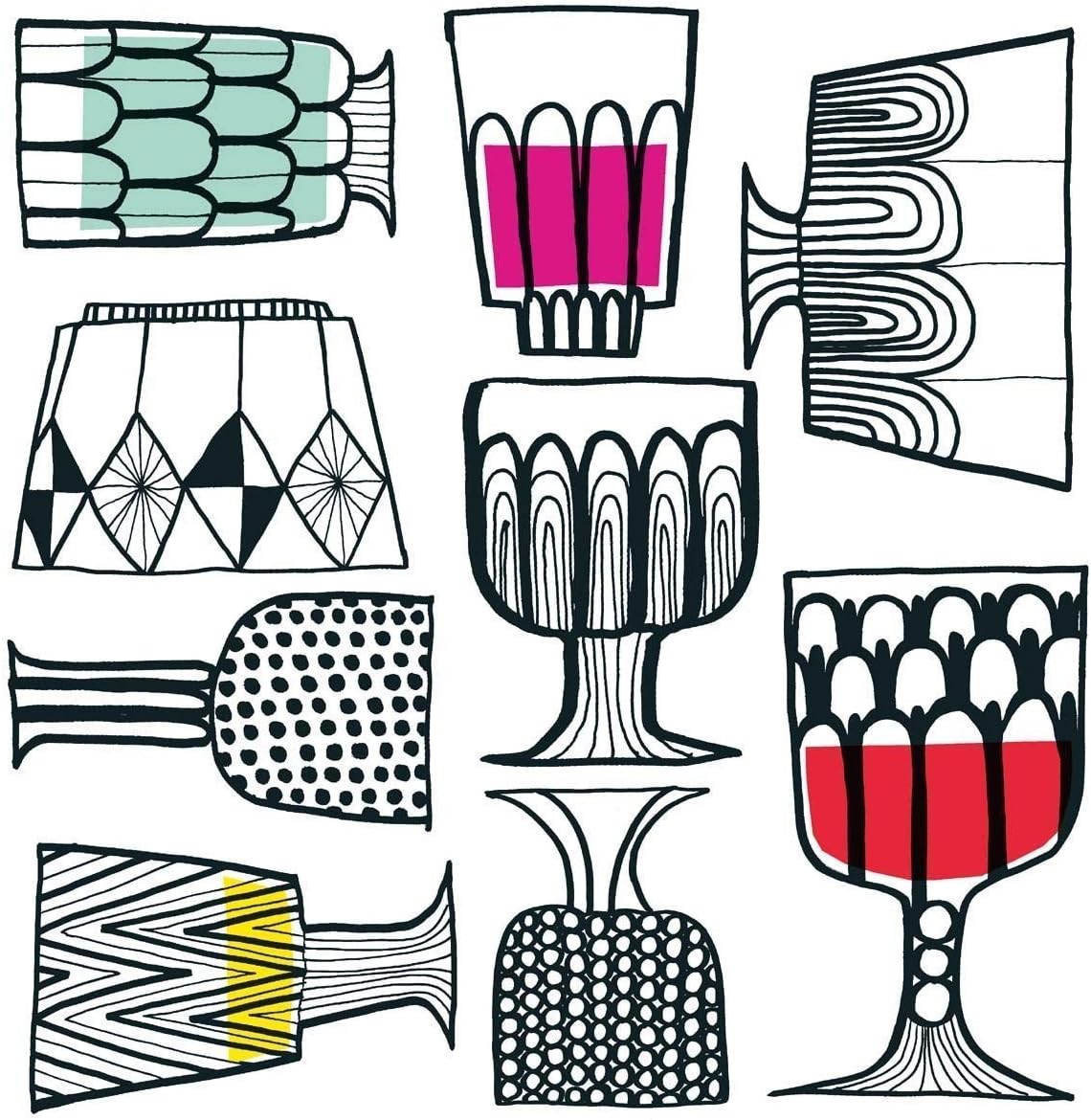 IHR Ideal Home Range Cocktail Napkins Marimekko Disposable 3-Ply Paper Party Napkin Pack, 5" x 5", Kippis, 20-Count