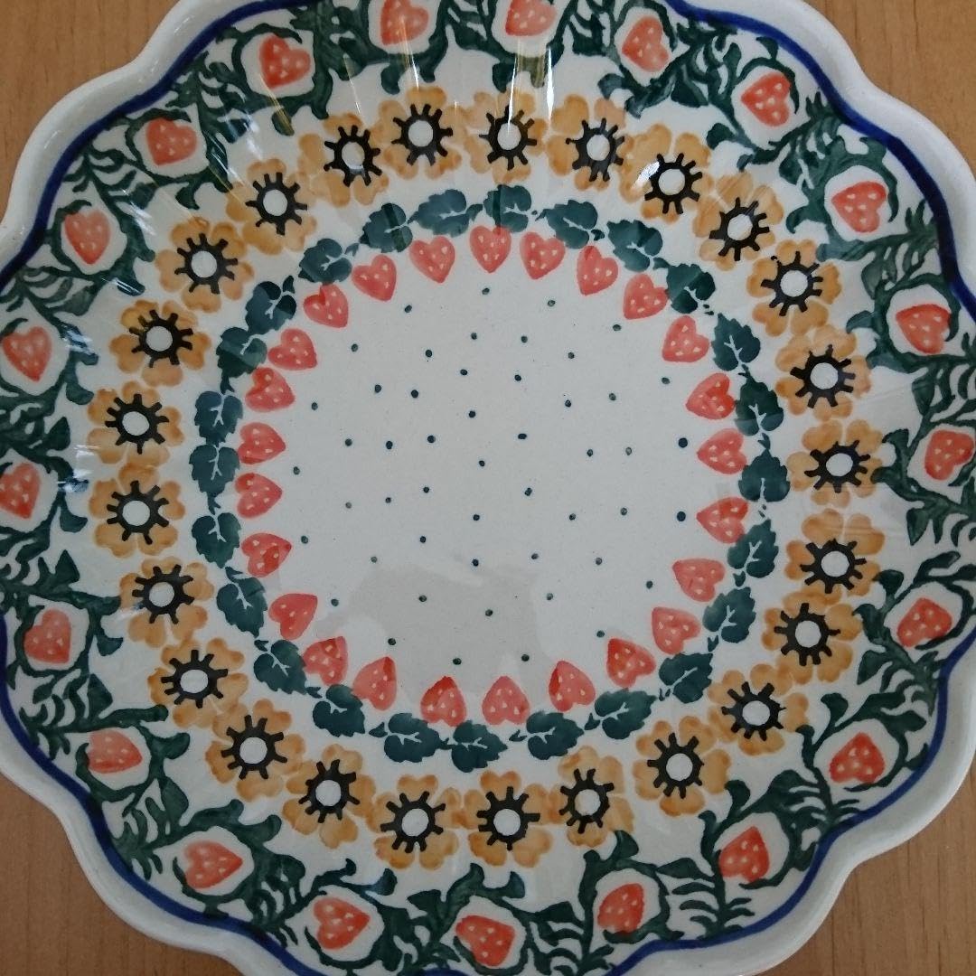 ポーリッシュポタリー 波縁ボウル 大 (イチゴ) ポーリッシュポタリー