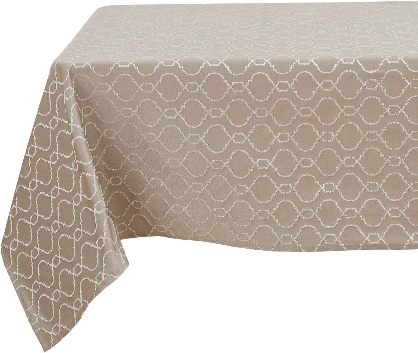 Deconovo Fashion Table Cloth Wrinkle Resistant Jacquard Morrocan Table Cover Spillproof Tablecloth for Restaurant 54x54 Inch Dark Khaki