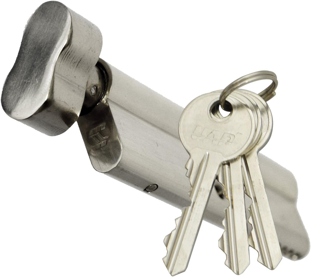 Tradelocks 50T/50 (45T-10-45) 100mm Nickel Standard Security Thumb Turn Euro Cylinder Door Lock