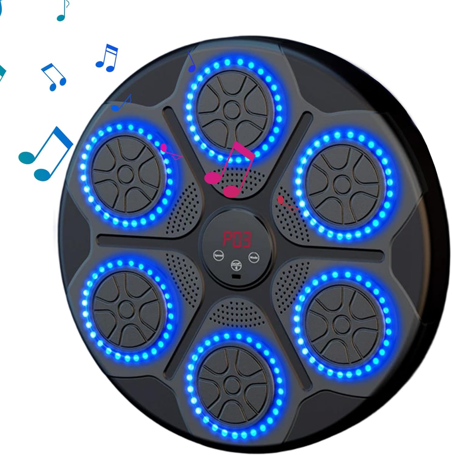 Music Boxing Machine Wall Mounted Boxing Machine with Lights & Musics Wireless Connection Punching Workout Equipment for Kids Home Gym