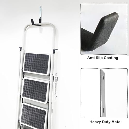 Miniatura 4 de SLE.HOME Ganchos de garaje de acero resistente, ganchos de escalera de montaje en pared, juego organizador de herramientas de garaje para manguera,