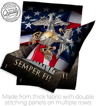 Drapeau US Marine Family Honor Garden – Drapeau Des Forces Armées USMC Semper Fi Militaire Américain à La Retraite Officielle – Bannière De Maison