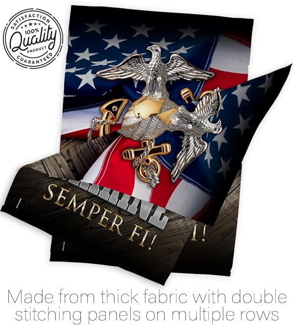 Angeleno Heritage HS137034-BO-03 Marine Semper Fi Americana Military Decorative Vertical House Flag Set, 28"x 40" w/Flagpole, Multi-Color by Angeleno Heritage - Image 13