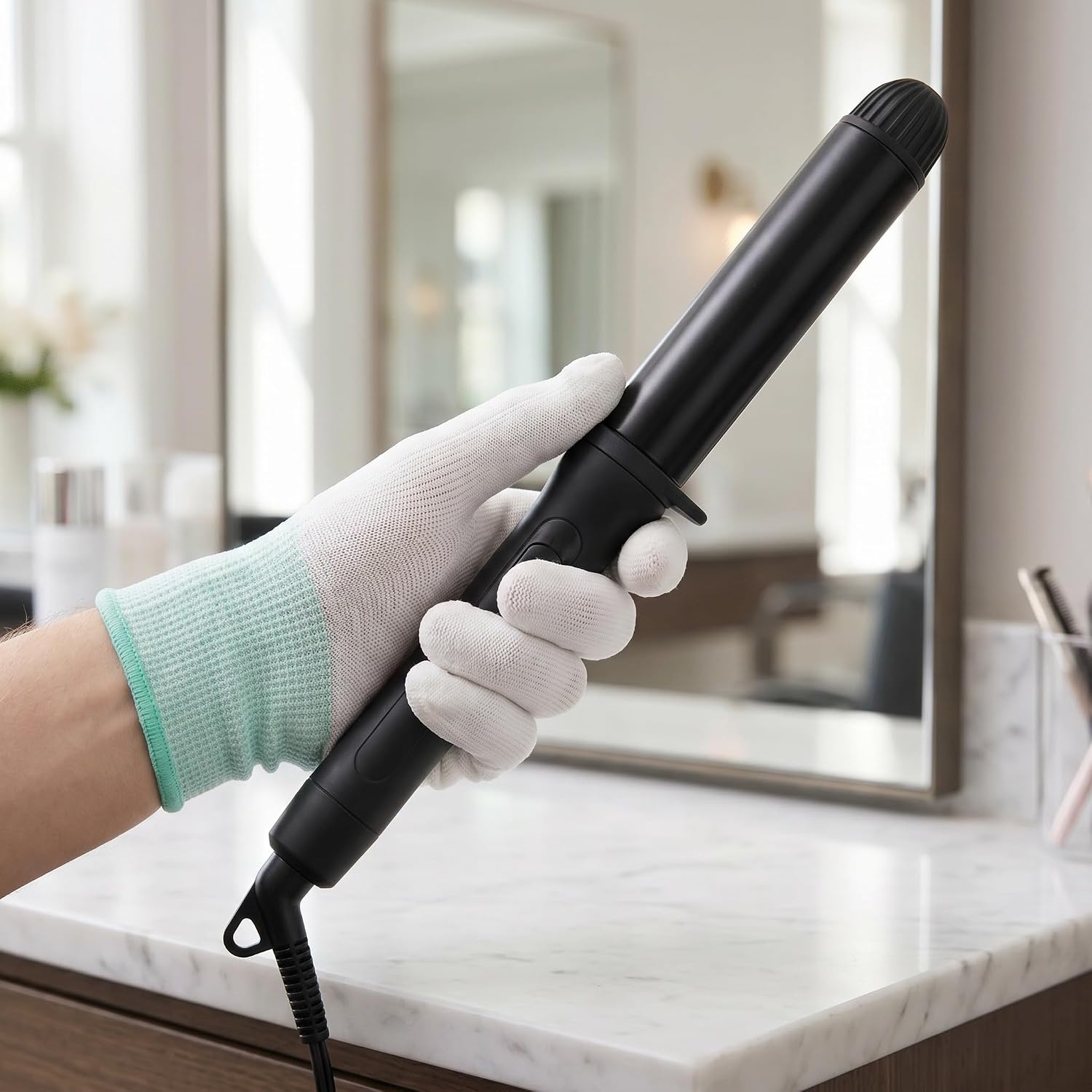 YARNOW 12 Pairs Heat Proof Gloves for Curling Irons: Temperature Resistant Hair Styling Gloves for Flat Iron Curling Wand and Hair Tools - Protect Hands From Hot, 3 Sizes