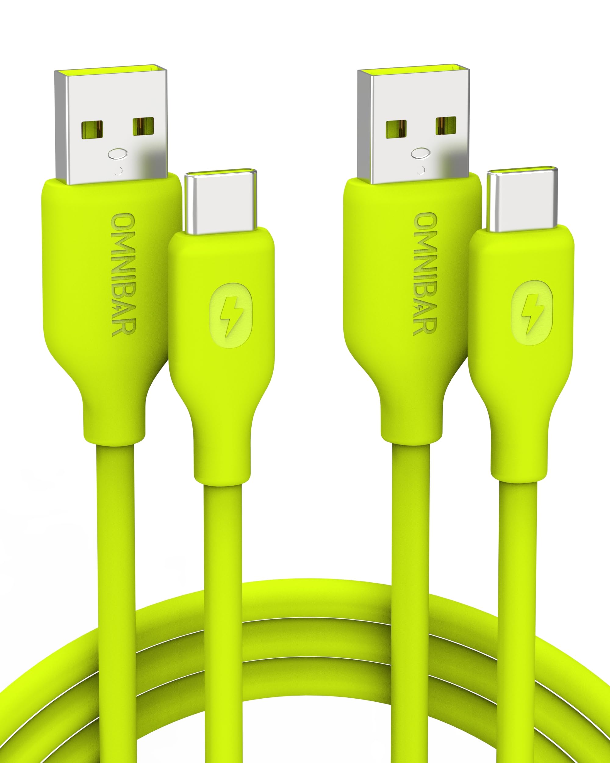 Cavo in silicone da USB A a USB C, 1,8 m, confezione da 2 cavi di ricarica da USB A a tipo C per iPhone 16/15 MacBook, cavo di ricarica USB C per ricarica rapida per tablet laptop Galaxy S24