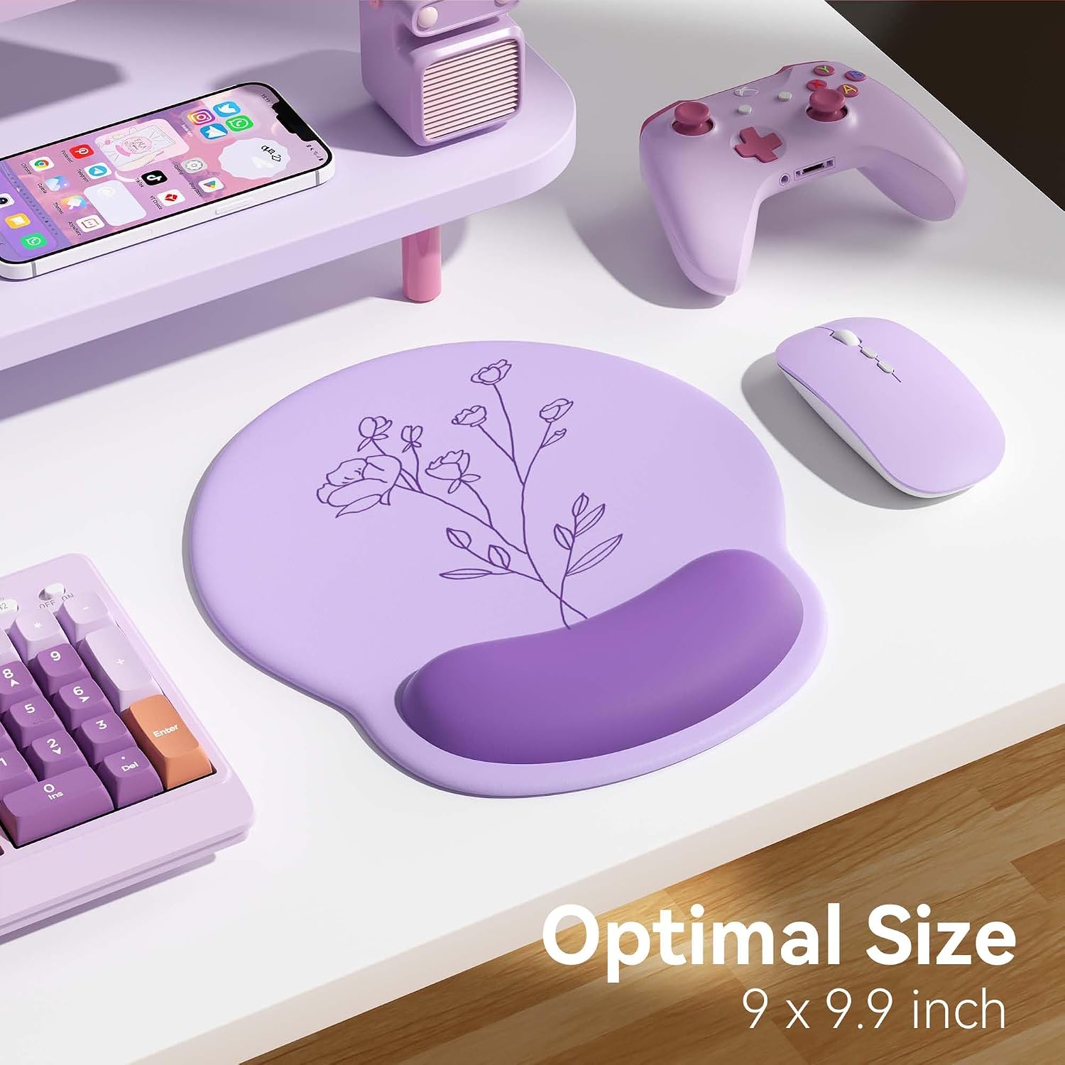 Ergonomic Mouse Pad with Wrist Rest Support,Cute Portable Mousepad image 3