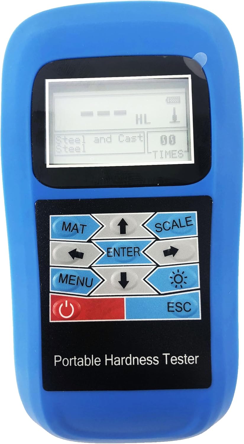 Leeb Hardness Testing Equipment Digital Leeb Hardness Tester for Metals Solid Aluminum Steel Iron Bronze 10 Materials with 170 to 960 HLD Standard D Type Impact Device D Test Block