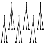 UMLIFE 6-Pack 12 Inches 3 Way 4 Pin PWM Fan Splitter Cable PC Fan Extension Cable, for Computer ATX Case 4-Pin/3-Pin