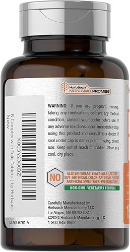 Miniatura 3 de B-Complex  150 cápsulas  Más ácido fólico y vitamina C  Suplemento sin OMG y sin gluten para hombres y mujeres  por Horbaach