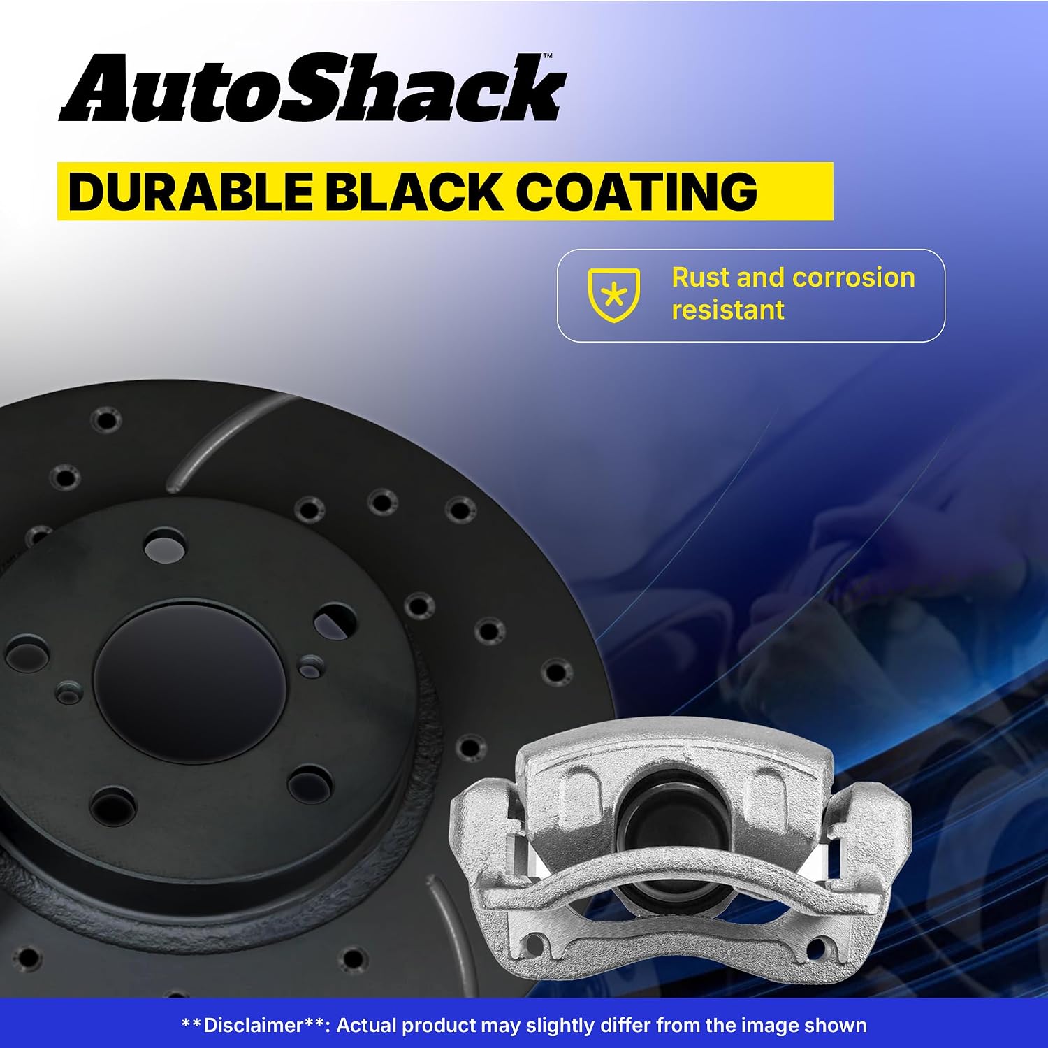 AutoShack Front Brake Rotors & Calipers for Honda, Accord 2003-2012, FWD L4 2.4L V6 3.0L 3.5L - E-Coated Drilled & Slotted - Black Finish - NightGuard - 11.81" (300 mm), 5-Lug