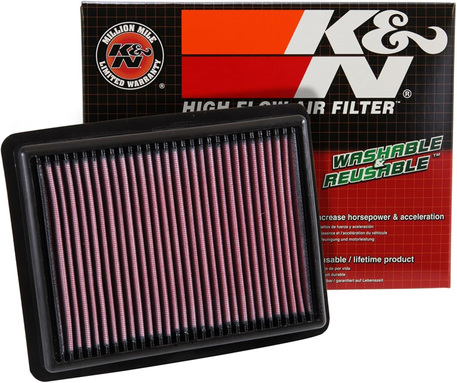 K&N Engine Air Filter: Reusable, Clean Every 75,000 Miles, Washable, Premium, Replacement Car Air Filter: Compatible with 2015-2017 HONDA (Civic IX Type R, Civic Type R), 33-3058